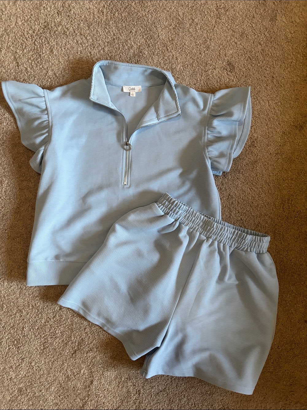 Oddi Los Angeles Light Blue Ribbed SET - Size S